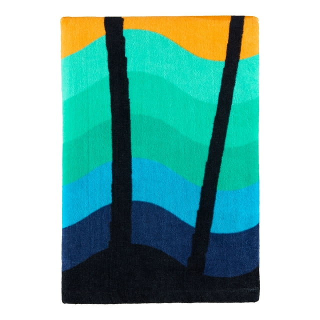 Cotton Blend Palm Print Beach Towel -34