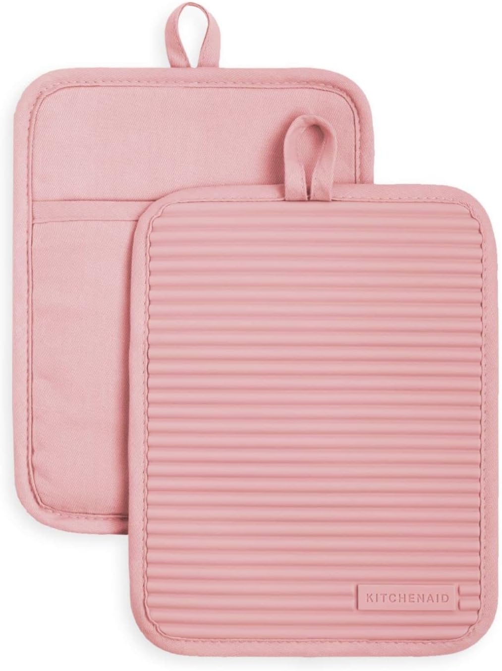 Ribbed Soft Silicone Pot Holder Set, Pot Holders, Oven Mitts, Silicone Pot Holders -2 Pcs