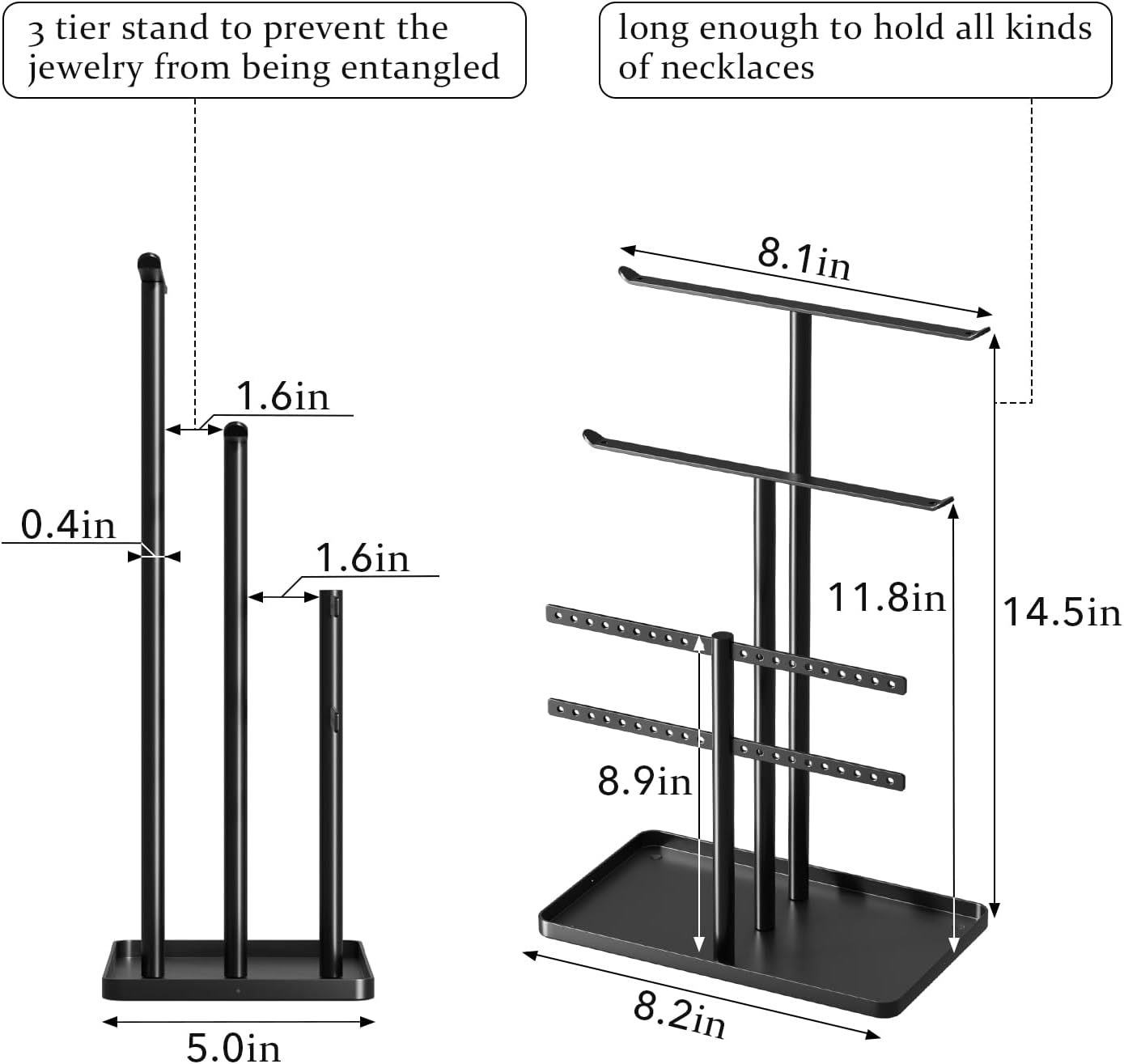 Jewelry Stand, Jewlery Holder, Jewlery Organizer, Jewelry Hanger-14.5