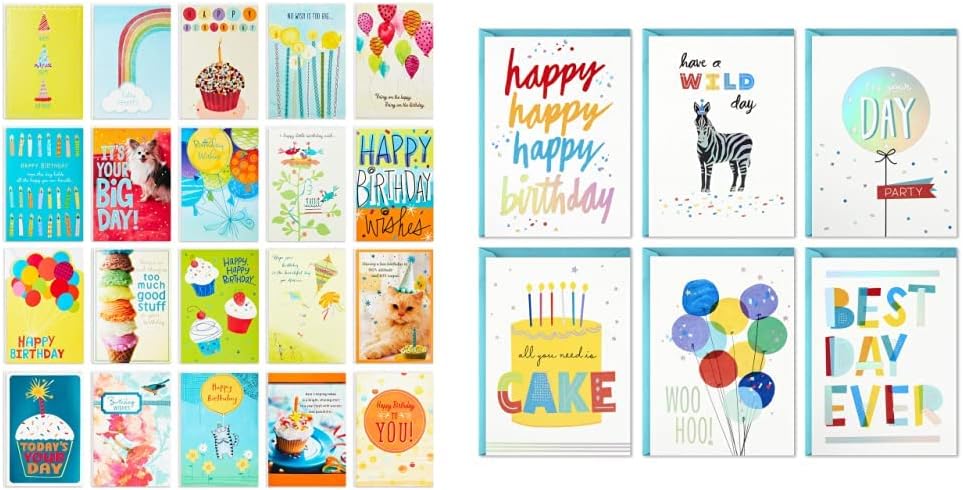 Birthday Cards Assortment, Birthday Card with Envelope -Pack of 20