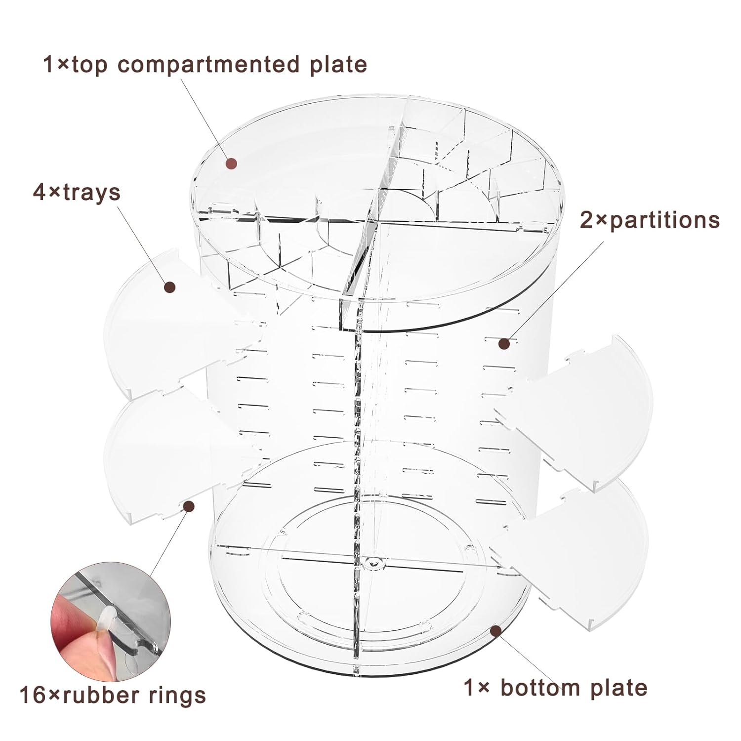 Rotating Makeup Organizer, Adjustable Layers Spinning Organizer, Cosmetic Display Case, Multi-Function Storage Carousel, Makeup Organizer, Makeup Holder, Makeup Stand