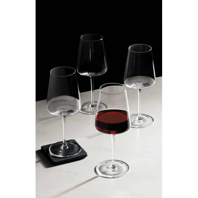 Clear Flared Red Wine Glass with Stem -4 Pcs