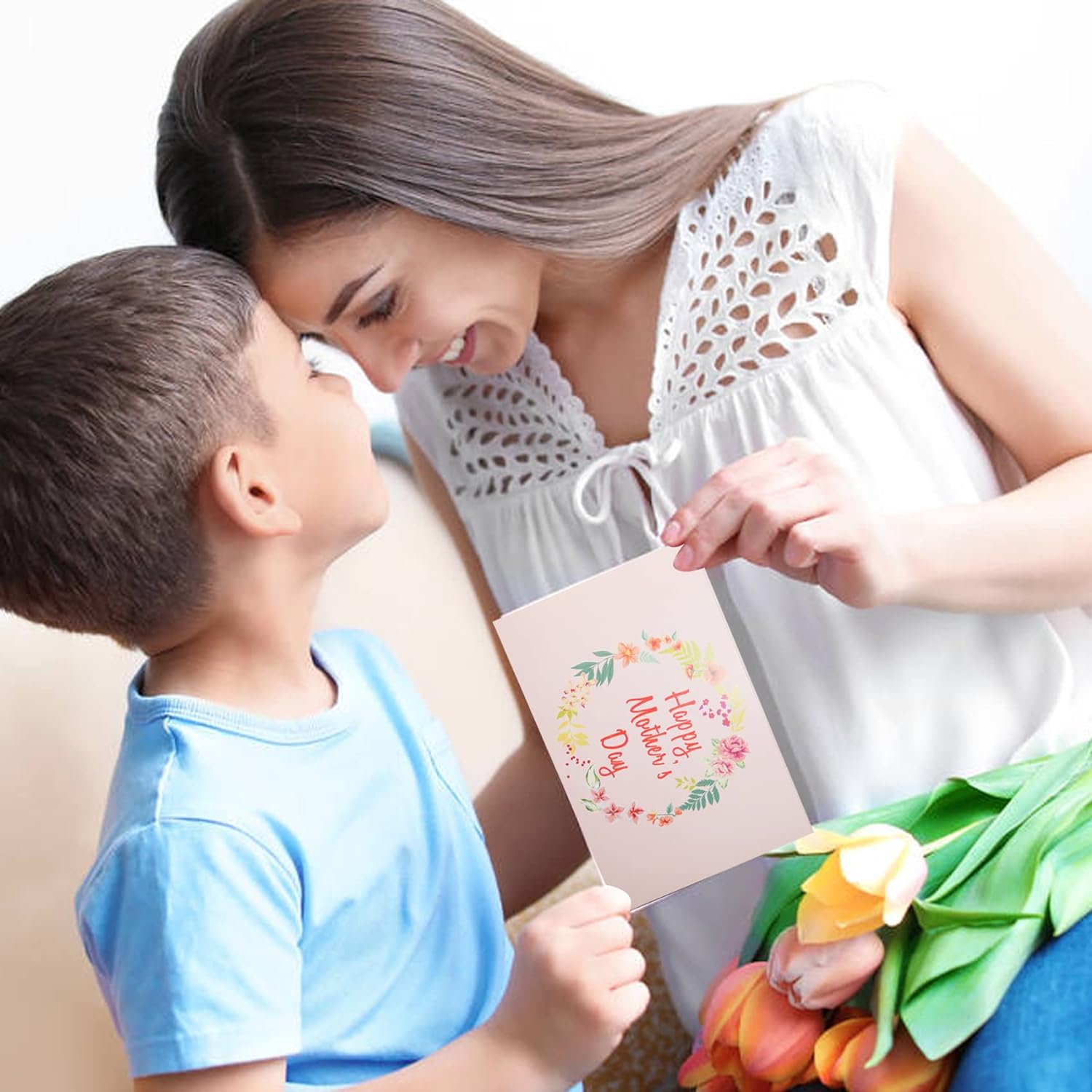 Happy Mothers day Cards, Floral Mother's Day Greeting Card, Note Cards with Envelopes -12 Assorted Designs