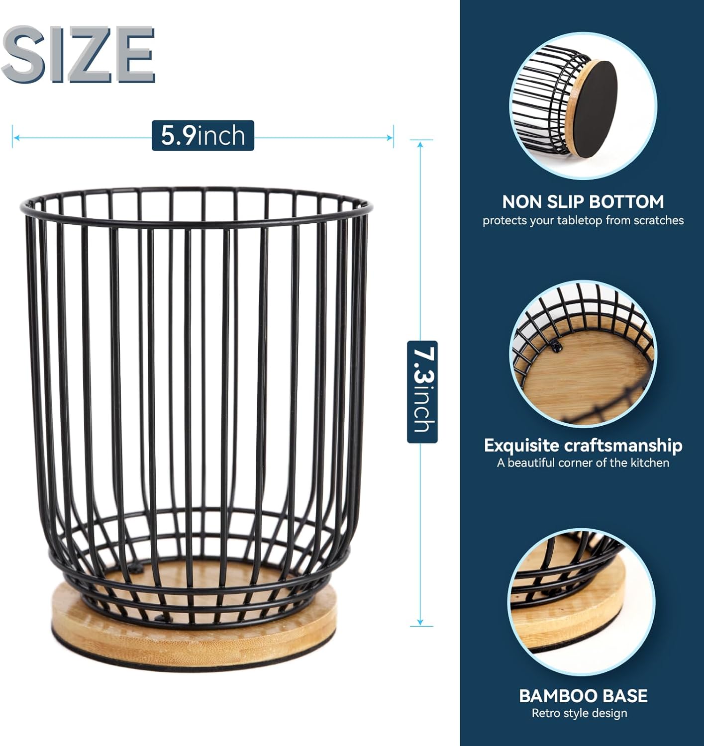 Utensil holder for Kitchen Counter, Cooking Utensil Holder, Utensil Organizer -5.2