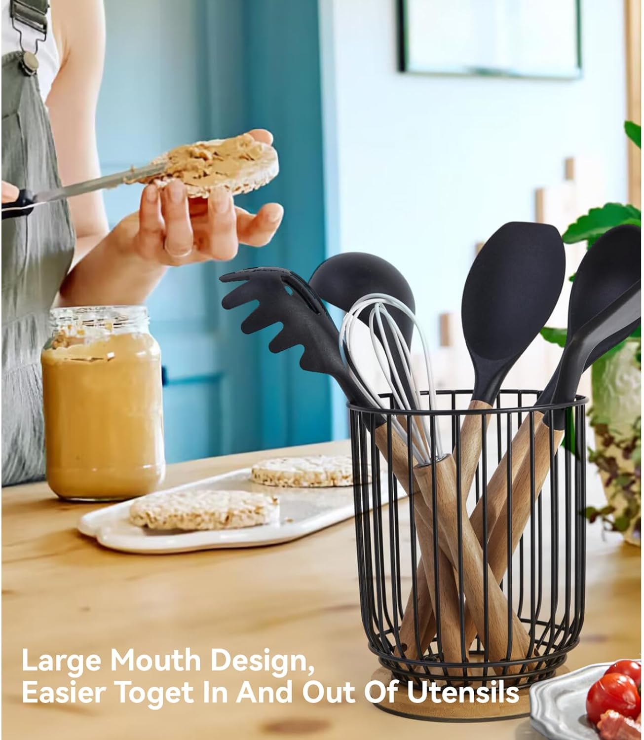 Utensil holder for Kitchen Counter, Cooking Utensil Holder, Utensil Organizer -5.2