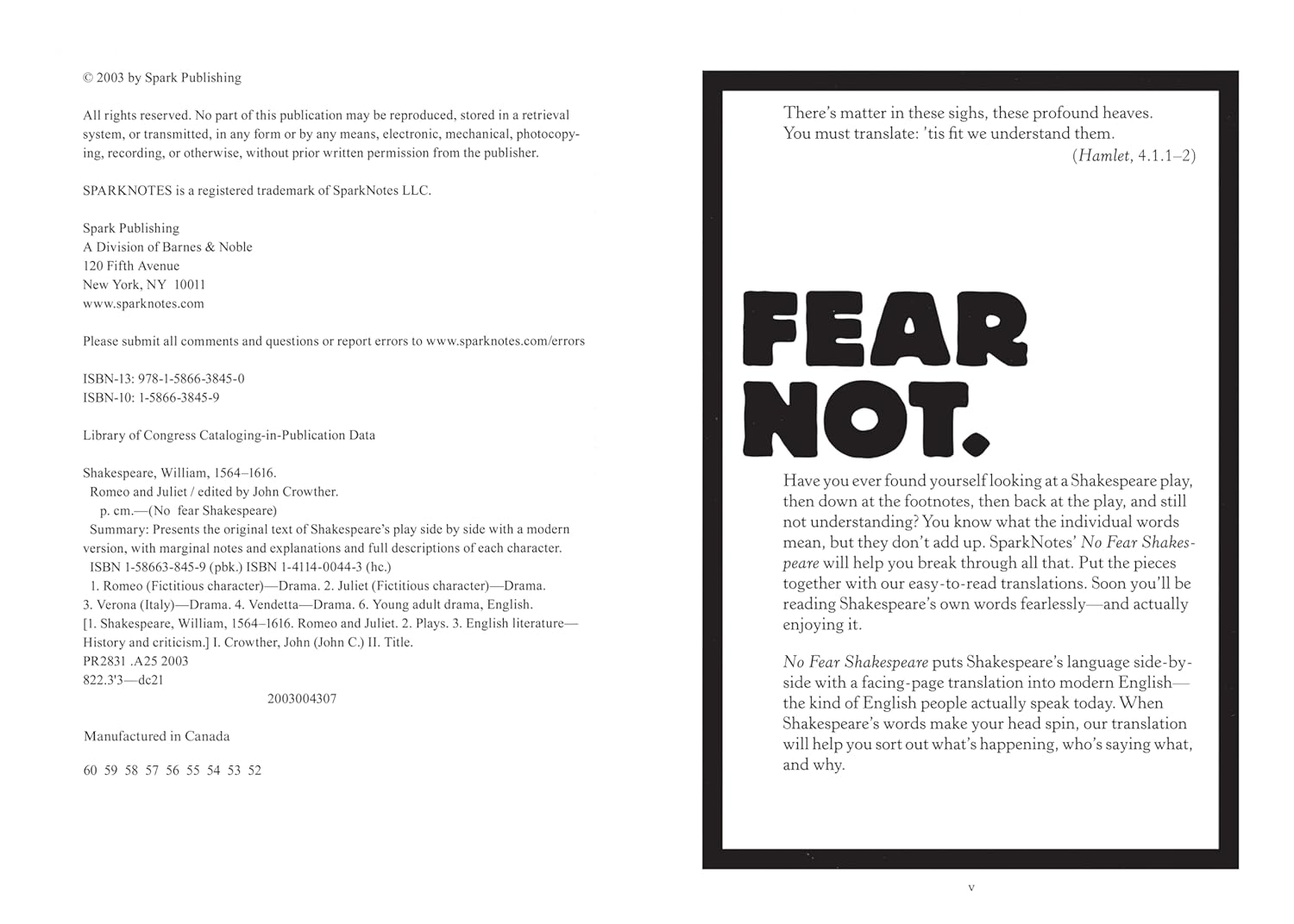 Romeo and Juliet (No Fear Shakespeare) -Volume 2