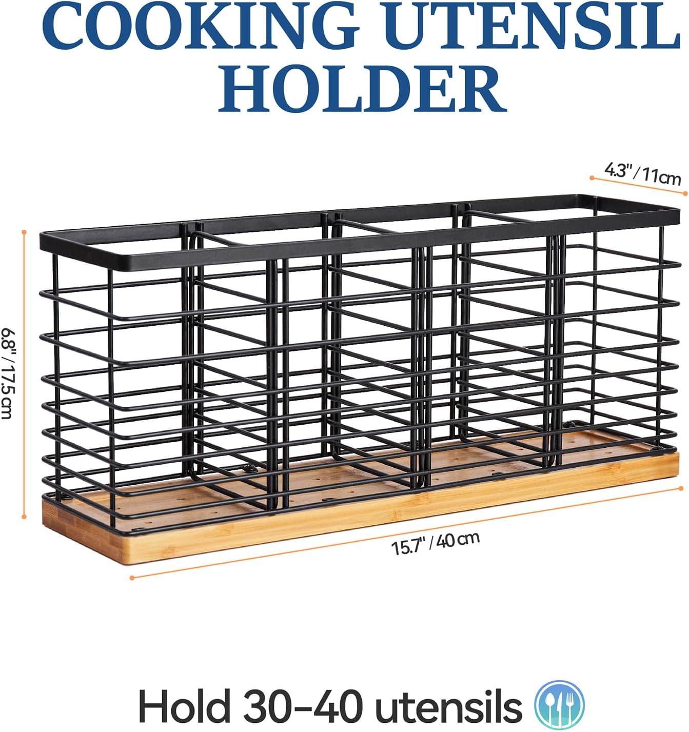 Utensil holder for Kitchen Counter, Cooking Utensil Holder, Utensil Organizer -5.2