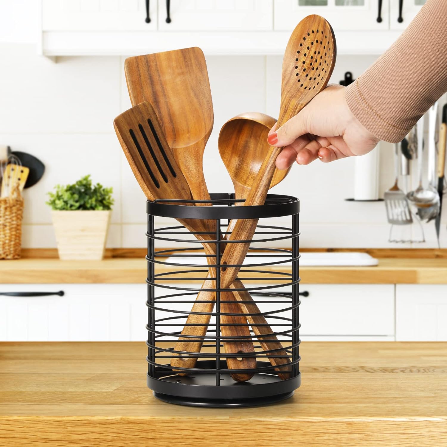 Utensil holder for Kitchen Counter, Cooking Utensil Holder, Utensil Organizer -5.2