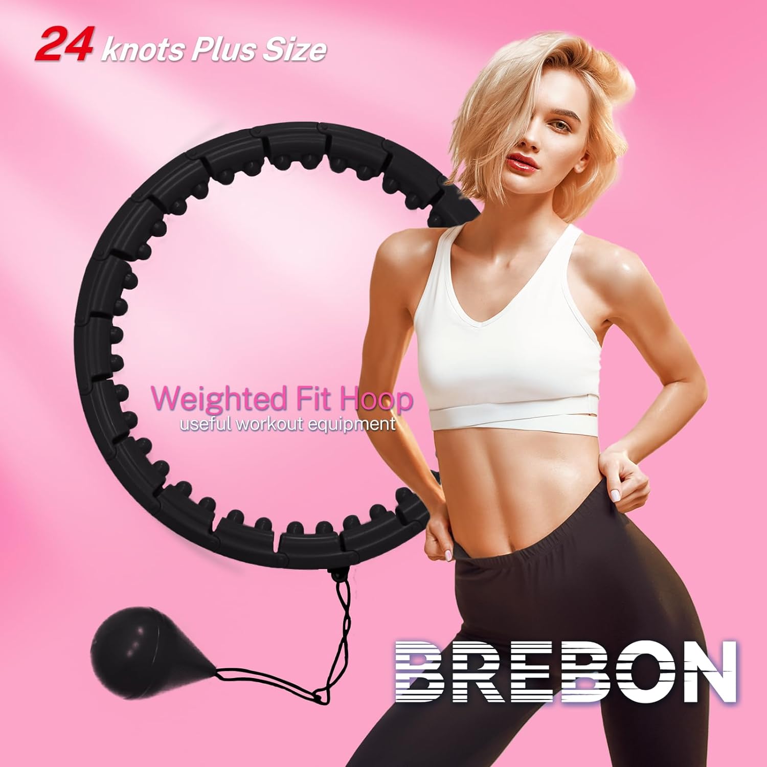 Exercise Fit Hoops, Gym Workout Hoop, Detachable Knots, Abdomen Fitness Hoops, Hoop for Weight Loss