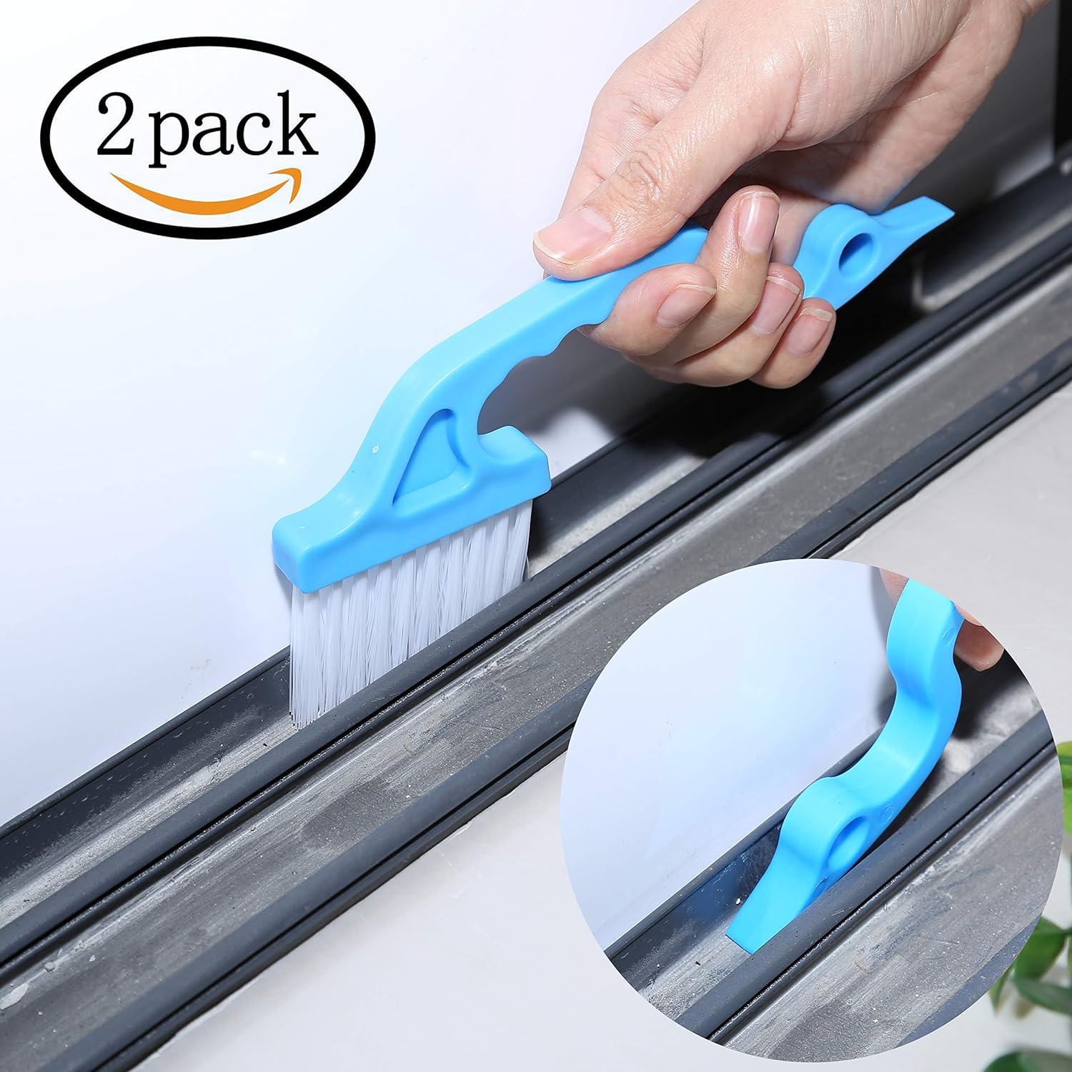 Hand-held Groove Gap Cleaning Tool, Cleaning Brush, Door Window Cleaning Brush, Kitchen Cleaning Brushes -2Pcs