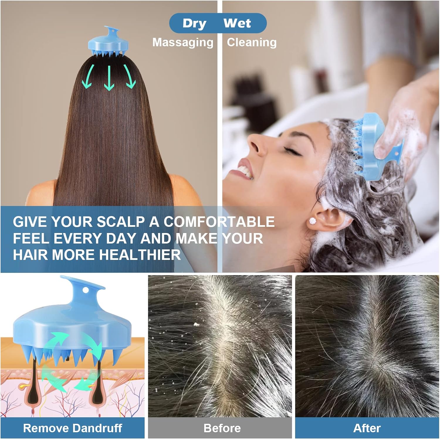 Hair Scalp Massager, Shampoo Brush, Pets Hair Care Tool