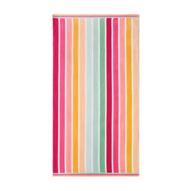 Cotton Blend Palm Print Beach Towel -34