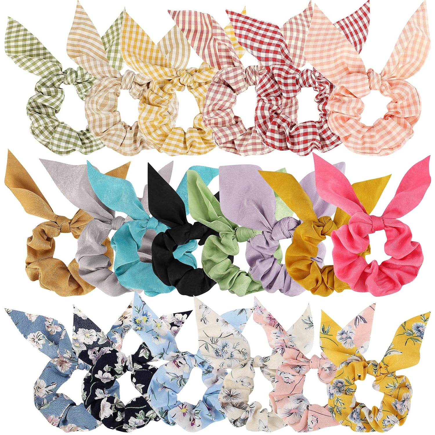 Scrunchies, Hair Ties , Scrunchies for Girls, Hair Scrunchies, Satin Scrunchies, Ponytail Scrunchies -20 Pcs